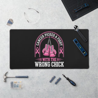 Pink Ribbon Breast Cancer Awareness Pink Fight Desk Mat