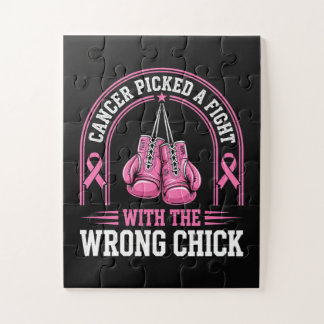 Pink Ribbon Breast Cancer Awareness Pink Fight Jigsaw Puzzle