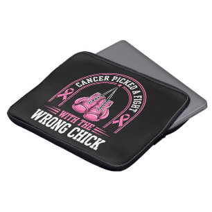 Pink Ribbon Breast Cancer Awareness Pink Fight Laptop Sleeve