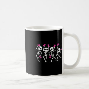 Pink Ribbon Breast Cancer Awareness Skeleton Coffee Mug
