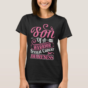 Pink Ribbon Breast Cancer Awareness Son Of Warrior T-Shirt