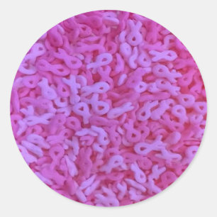 Pink Ribbon breast cancer awareness sprinkles Classic Round Sticker