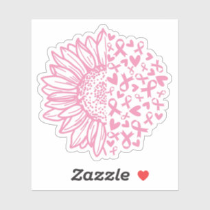 Pink Ribbon Breast Cancer Awareness Sunflower
