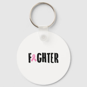 Pink Ribbon Breast Cancer Awareness Warrior Gift Key Ring