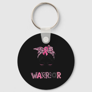 Pink Ribbon Breast Cancer Awareness Warrior Messy  Key Ring