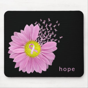 Pink Ribbon Breast Cancer Awareness with Daisy Mouse Mat