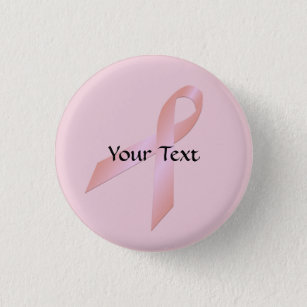 Pink Ribbon Breast Cancer Custom Button