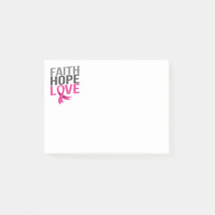 Pink Ribbon Breast Cancer Faith Awareness Hope Post-it Notes