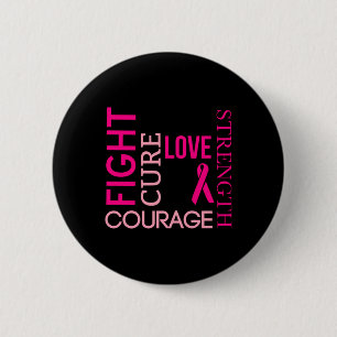 Pink Ribbon Breast Cancer Fighters Survivors 6 Cm Round Badge