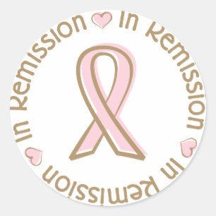 Pink Ribbon Breast Cancer In Remission Classic Round Sticker