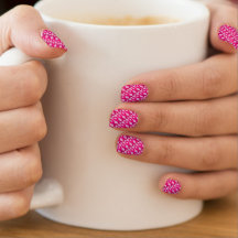 pink ribbon breast cancer nail art