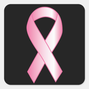 Pink Ribbon Breast Cancer Research Square Sticker