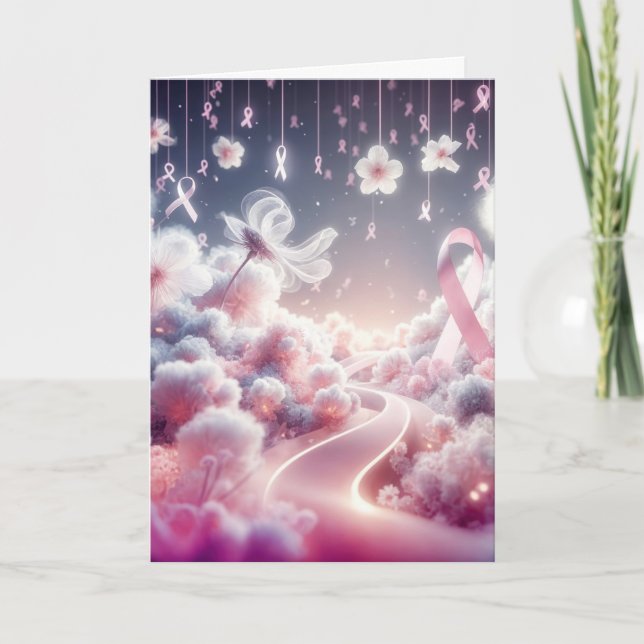 Pink Ribbon Breast Cancer Support Card (Front)