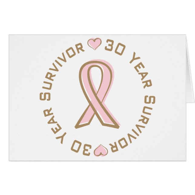 Pink Ribbon Breast Cancer Survivor 30 Years (Front Horizontal)