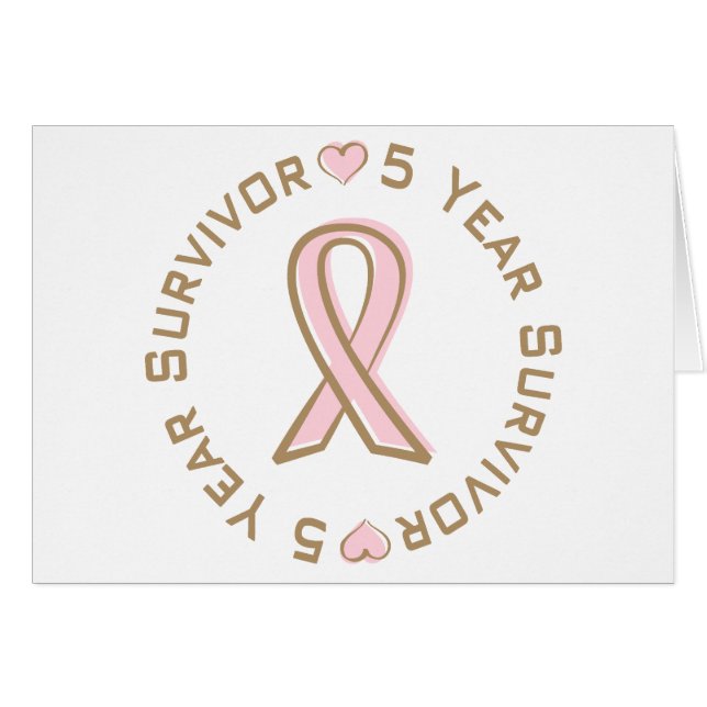 Pink Ribbon Breast Cancer Survivor 5 Years (Front Horizontal)