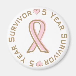 Pink Ribbon Breast Cancer Survivor 5 Years Magnet