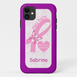 Pink Ribbon Breast cancer survivor custom Case-Mate iPhone Case