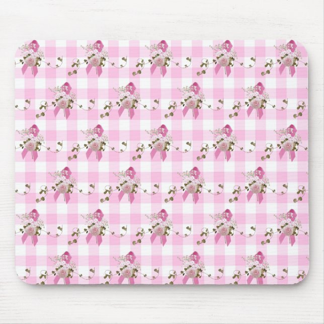Pink Ribbon Breast Cancer Survivor Mouse Mat (Front)