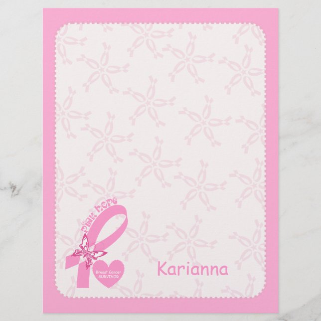Pink Ribbon Breast cancer survivor & pink border (Front)