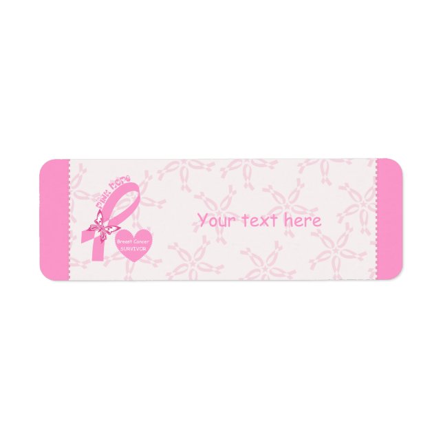 Pink Ribbon Breast cancer survivor & pink border (Front)