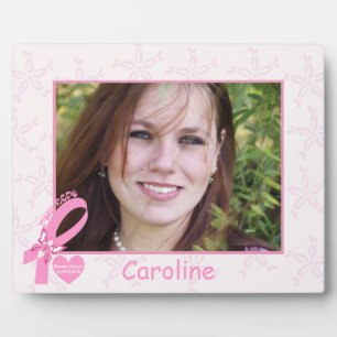 Pink Ribbon Breast cancer survivor & pink border Plaque
