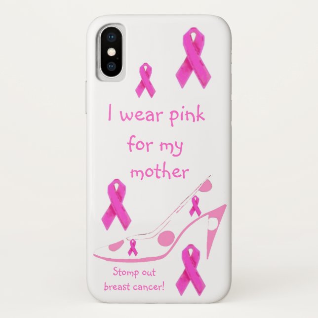 Pink Ribbon Breast Cancer Tribute Case-Mate iPhone Case (Back)