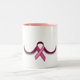 Pink Ribbon Breast Cancer Two-Tone Coffee Mug