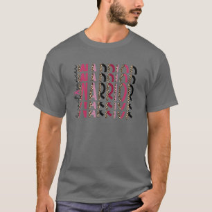 Pink Ribbon Breast Cancer Warrior Leopard T-Shirt