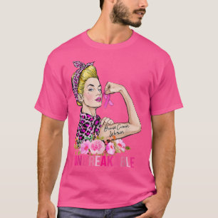 Pink Ribbon Breast Cancer Warrior Unbreakable Leop T-Shirt