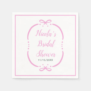 Pink Ribbon Bridal Shower Napkin