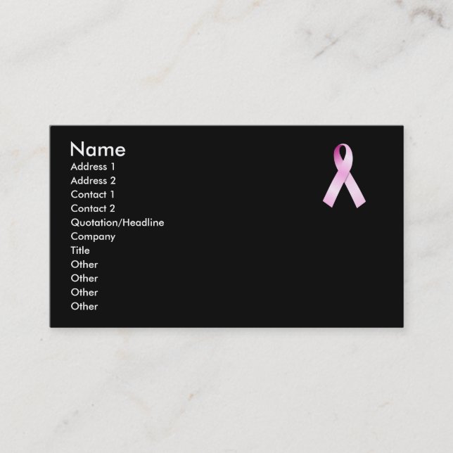 Pink Ribbon Business Card (Front)