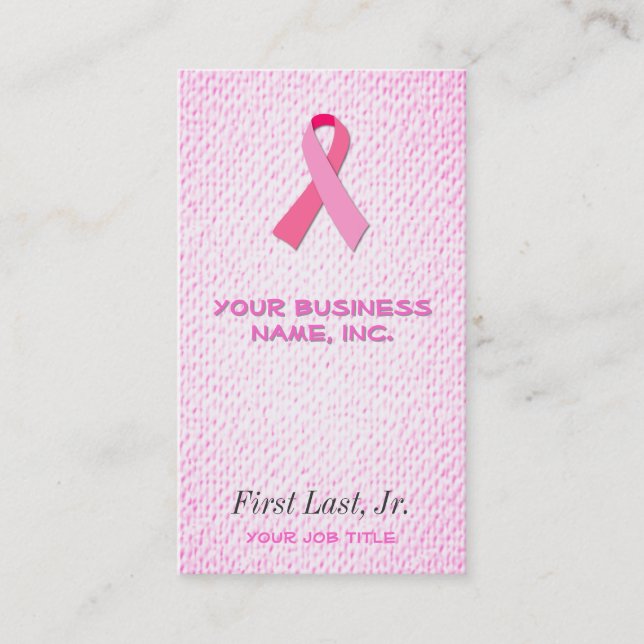 Pink Ribbon Business Card (Front)