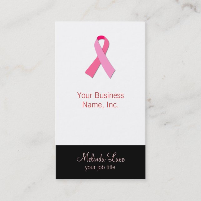 Pink Ribbon Business Card (Front)
