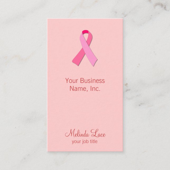 Pink Ribbon Business Card (Front)