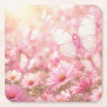 Pink Ribbon Butterflies in Garden