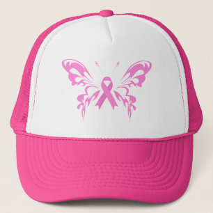 Pink Ribbon Butterfly Breast Cancer   Hat