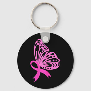 Pink Ribbon Butterfly _ Breast Cancer Key Ring