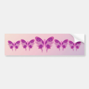 PINK RIBBON BUTTERFLY BUMPER STICKER