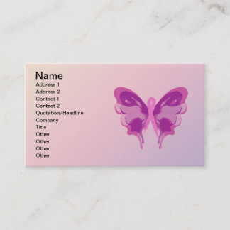 PINK RIBBON BUTTERFLY BUSINESS CARD