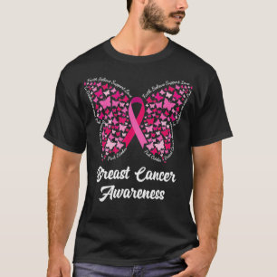 Pink Ribbon Butterfly for Women Breast Cancer Awar T-Shirt