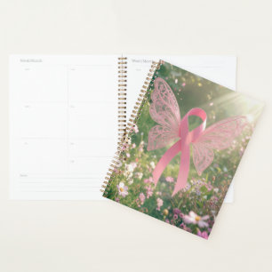 Pink Ribbon Butterfly in a Garden Planner
