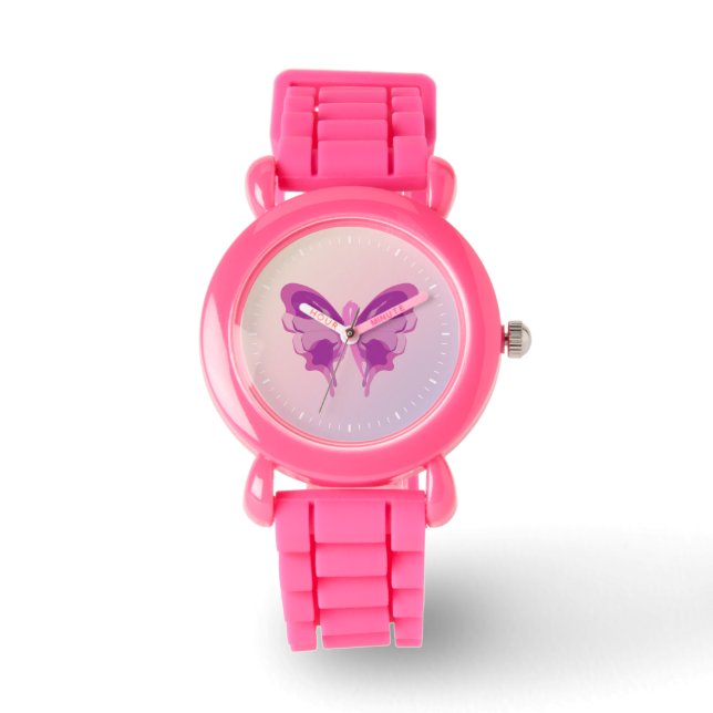 PINK RIBBON BUTTERFLY WATCH (Front)