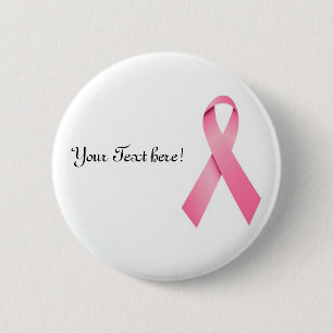 Pink Ribbon Button