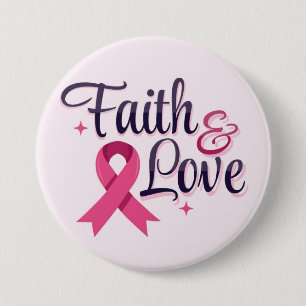 Pink Ribbon Cancer Awareness 7.5 Cm Round Badge