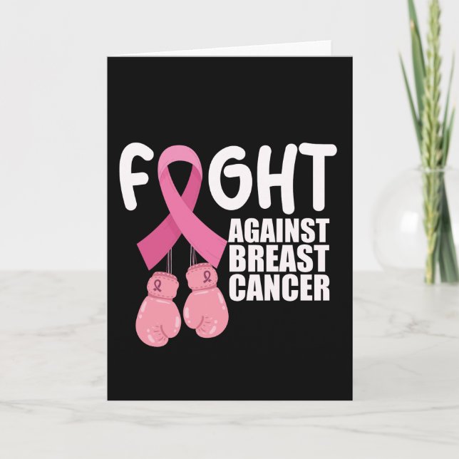 Pink Ribbon Cancer Awareness Breast Cancer Fight  Thank You Card (Front)