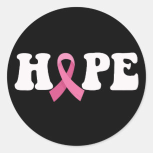 Pink Ribbon Cancer Awareness Breast Cancer Hope  Classic Round Sticker