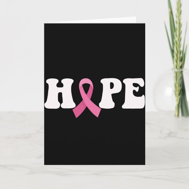 Pink Ribbon Cancer Awareness Breast Cancer Hope  Thank You Card (Front)