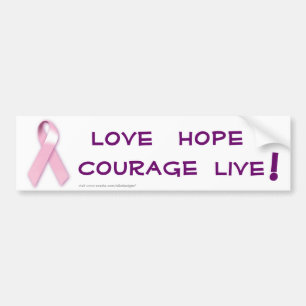 Pink Ribbon Cancer Bumper Sticker
