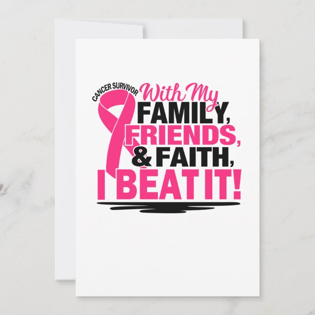 Pink Ribbon Cancer Survivor Friends Family And Fai Save The Date (Front)