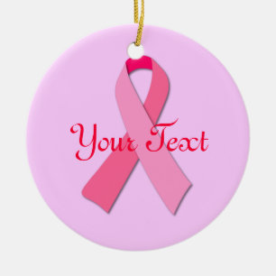 Pink Ribbon Ceramic Tree Decoration